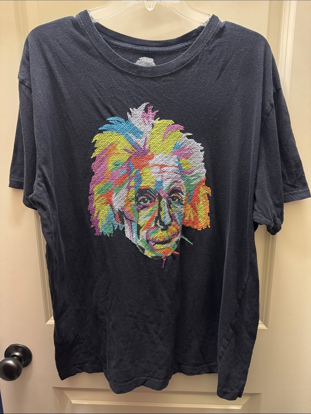 Bioworld Black Short-Sleeve Tee with Multicolor Embroidered Portrait